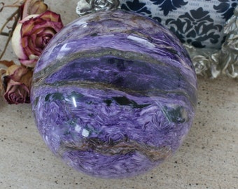Large Charoite Sphere, Crystal Ball, Charoite Crystal Ball, from Russia, approx. 100mm