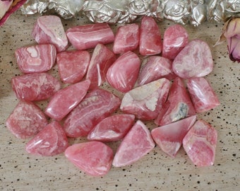 Rhodochrosite Stone, Hand Polished Rhodochrosite from Argentina, Crystals for the Heart Chakra, T2