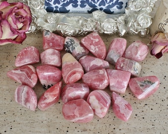 Rhodochrosit Stein, Handpolierter Rhodochrosit aus Argentinien, Steine für das Herzchakra, T5