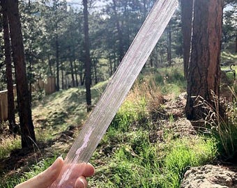 Kunzite, Pink (Spodumene) Very Rare Natural Crystal Wand from Afghanistan, 10.25" x 0.91" x 0.29", weight: 127.6 grams