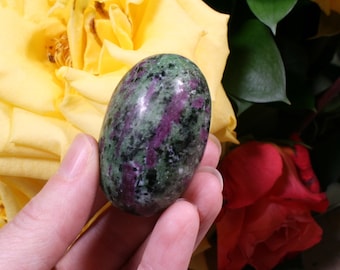 Ruby and Zoisite Lingam from Tanzania 87.2 grams, Heart Chakra Healing