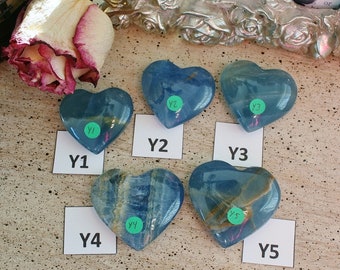 2インチ レムリアンブルーカルサイト クリスタルハート #7 アクアチン