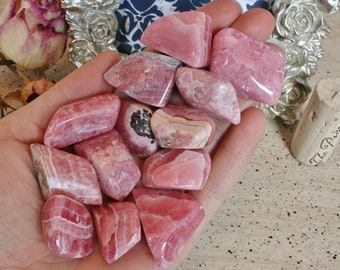 Rhodochrosite Polished, Hand Polished Rhodochrosite from Argentina, Stones for the Heart Chakra, T6