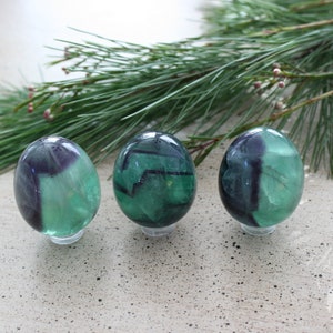 Rainbow Fluorite Egg, ONE Rainbow Fluorite Crystal Egg from China, weight: 95.6 - 98.6 grams each.