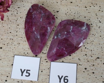 Faceted Ruby Cabochon, Ruby Cabochon, Gem Ruby, Birthstones Y5 & Y6