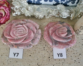 Rhodochrosite Rose, Hand Carved, Rhodochrosite Flower from Capilitas, Argentina. Crystal Flower, Heart Chakra,