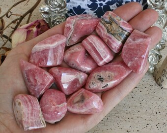 Rhodochrosite, Hand Polished Rhodochrosite from Argentina, Stones for the Heart Chakra, T9
