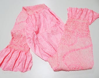 Japanese Kimono Silk Obi Age Shibori  13753