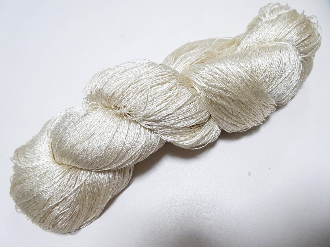 Delicate Silk Thread Japanese Vintage High Class Rare Silk Thread Mixture of Silver ...