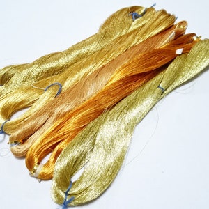 Japanese vintage gold leaf thread 5sets embroidey 0.16mm 5000M 3351