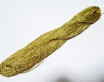 Limited 5 Japanese vintage rare Double Twist high class gold leaf thread embroidery 7233 0.45mm×2