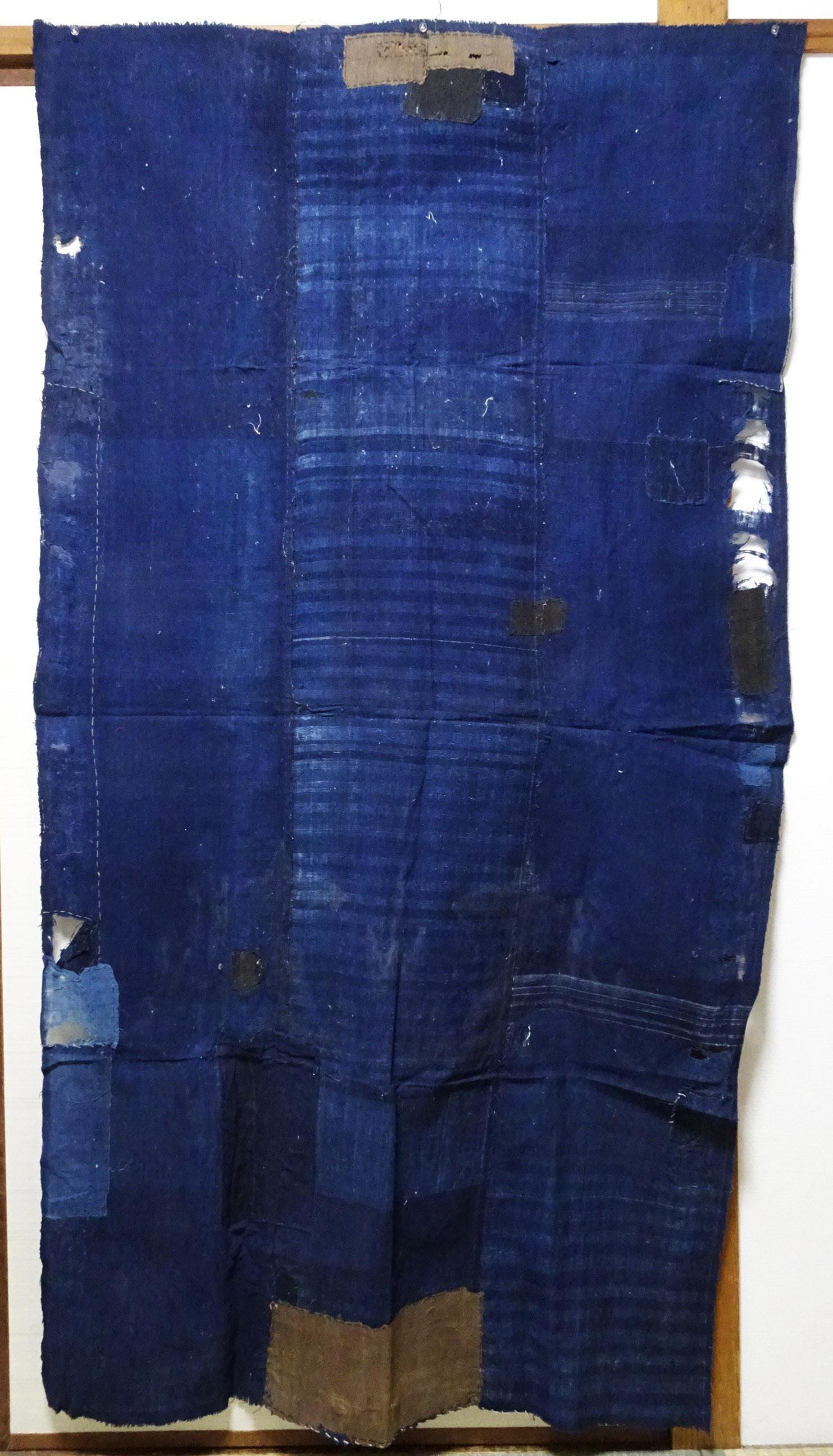 Japanese Antique Cotton Boro Ranru Sashiko Kasuri Indigo Dye