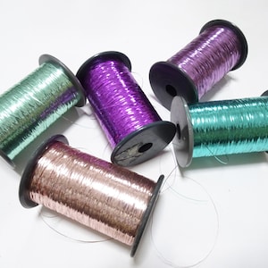 Japanese Vintage Metal thread flat type Hirahaku 5set Aluminum foil & Washi(japanese paper) embroidery 11196