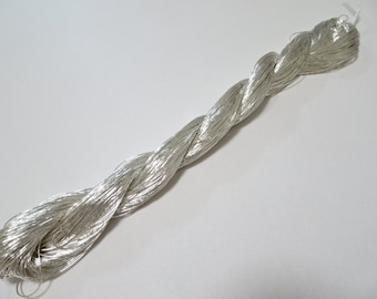 Japoński vintage prawdziwy srebrny liść nici kinkoma haft S8 100M 0,50mm