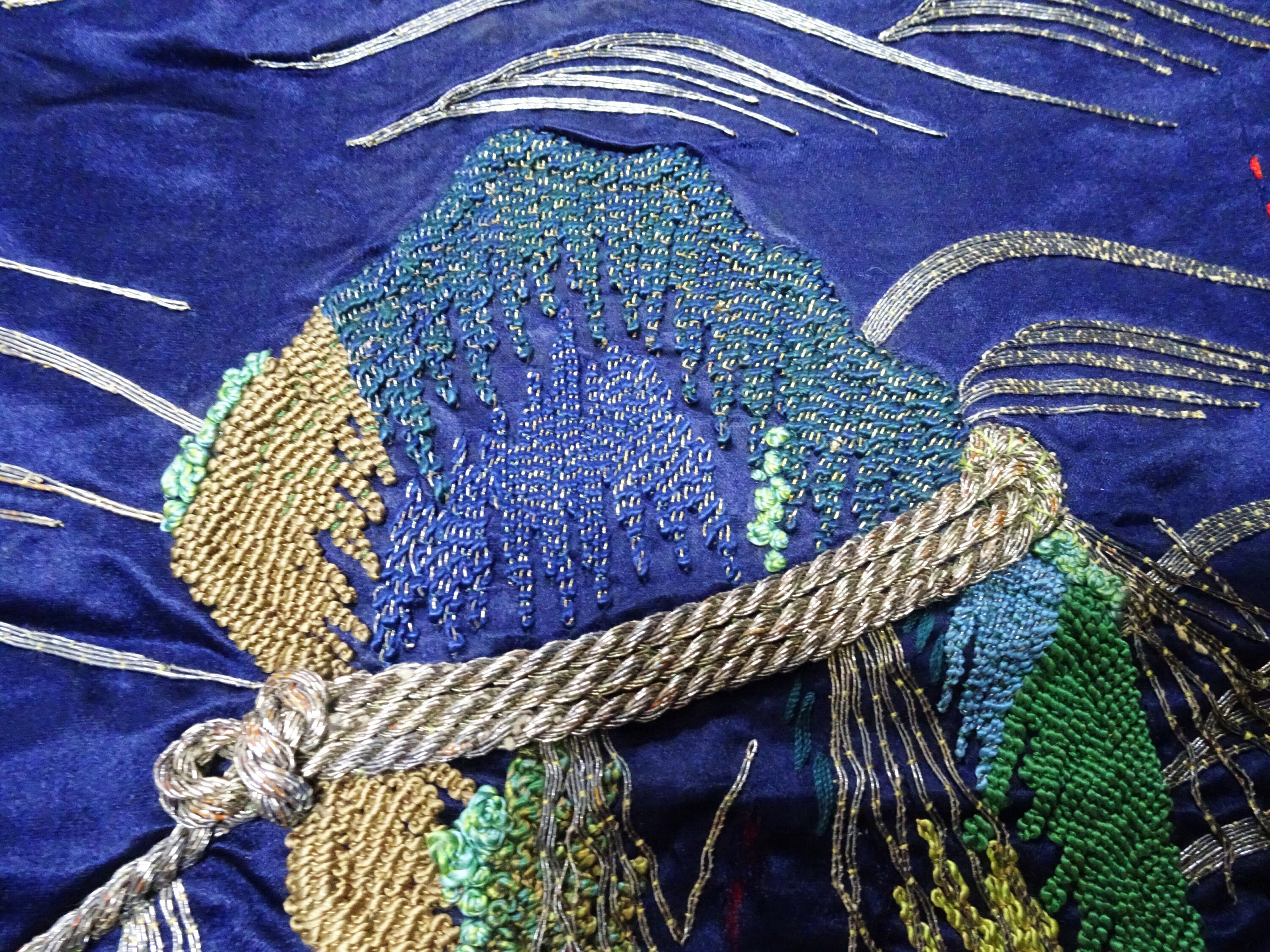 haruseページ Japanese Antique High Quality Super Rare Fukusa Embroidery 7679