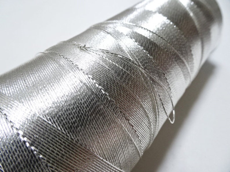 Silver Infused Threads Japanese Vintage Superb Real Silver Leaf Thread S5 Embroidery 1000M 0 ...