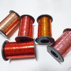 Japanese Vintage Metal thread flat type Hirahaku 5set Aluminum foil & Washi(japanese paper) embroidery 11197