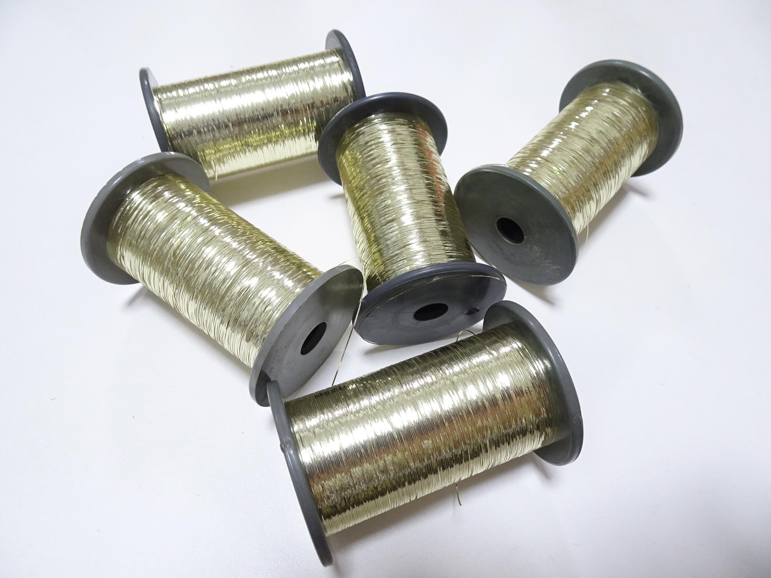 Japanese Vintage Gold Thread Flat Type Hirahaku 5set Pure Silver