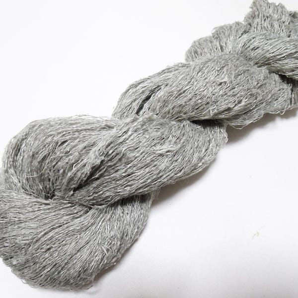 Japanese vintage Tsumugi silk thread embroidery & Weave 8737