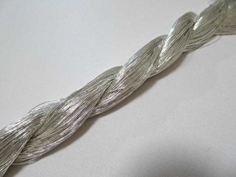 Japanese vintage real silver leaf thread kinkoma embroidery S8 100M 0.50mm image 4