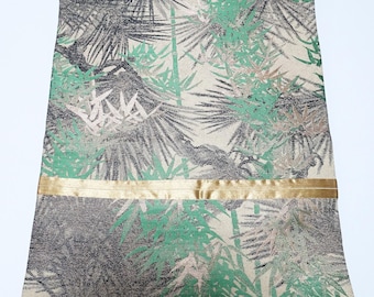 Obi Maru antico giapponese dell'era Taisho - Design integrale bifacciale Golden Tea 14011