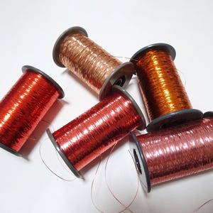 Japanese Vintage Metal thread flat type Hirahaku 5set Aluminum foil & Washi(japanese paper) embroidery 11200