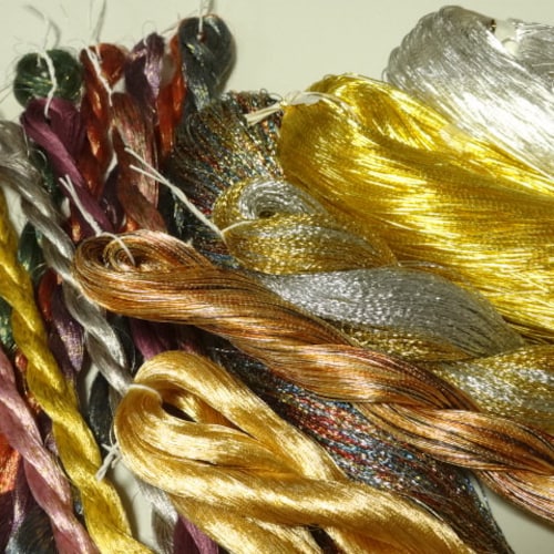 kamekoページ◇k14gf Japanese Vintage Gold Leaf Thread Kinkoma Embroidery 123