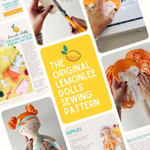 The Original LemonLee Dolls Sewing Pattern - PDF Digital Download cloth plushie dress up doll perfect for handmade gifts or playroom decor