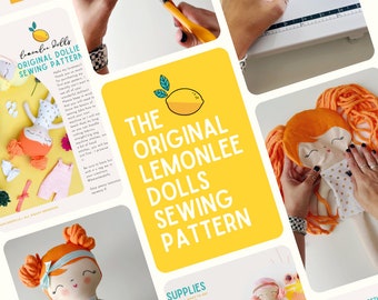 The Original LemonLee Dolls Sewing Pattern - PDF Digital Download cloth plushie dress up doll perfect for handmade gifts or playroom decor