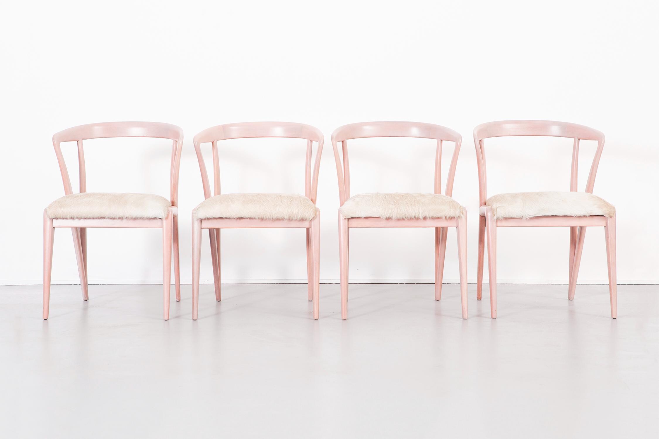 Set of 4 Mid-Century Modern Bertha Schaefer for Singer + Sons Dining Chairs
