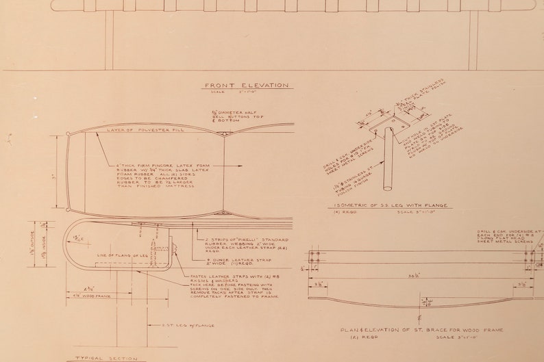 Mies van der Rohe Design Drawing, Couch image 4