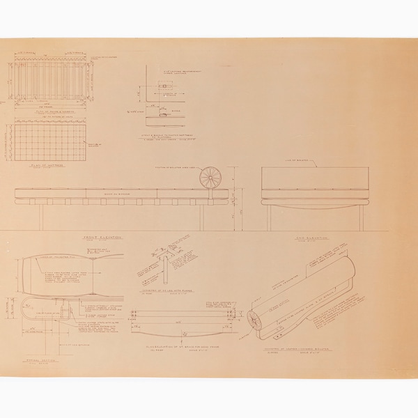 Mies van der Rohe Design Drawing, Couch