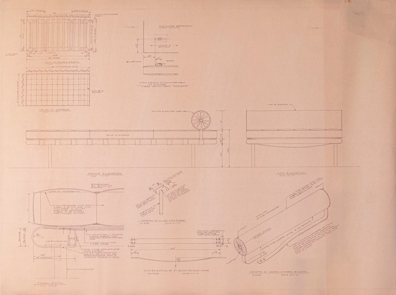 Mies van der Rohe Design Drawing, Couch image 2