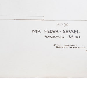 Mies van der Rohe Design Drawing, MR Feder-Sessel Tugendhat MR70 Chair image 4