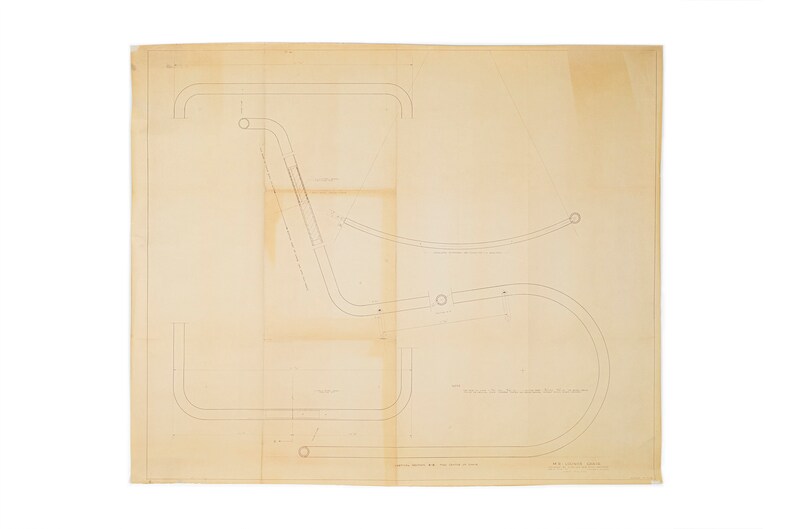 Mies van der Rohe Design Drawing, MR Lounge Chair image 1