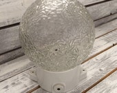 Vintage Industrial German wall lamp Ball quot brain quot porcelain glass