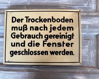 Original metal sign attic 50s