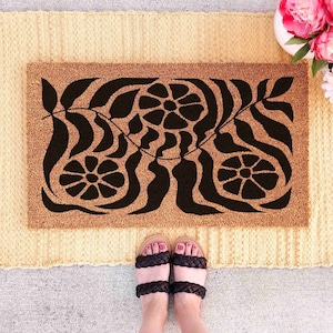 Doormat Modern Doormat Custom Welcome Mat Leaves Doormat Floral Gift Modern Door Mat Funny Doormat Funny Gift Unique Doormat Housewarming