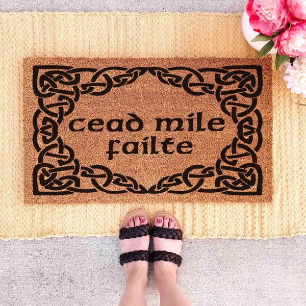 Gift Irish Gift for Irish Doormat Custom Doormat Cead Mile Failte Doormat Cead Mile Failte Gift Irish Door Mat Irish Housewarming Gift Mat