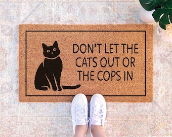 Doormat Cat Doormat Funny Doormat Custom Doormat Unique Cat Gift Unique Gift for Cat Lovers Gift Funny Door Mat Personalized Decor Funny Mat