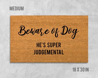 Beware Of Dog Doormat Doormats Welcome Mat Funny Doormat Etsy