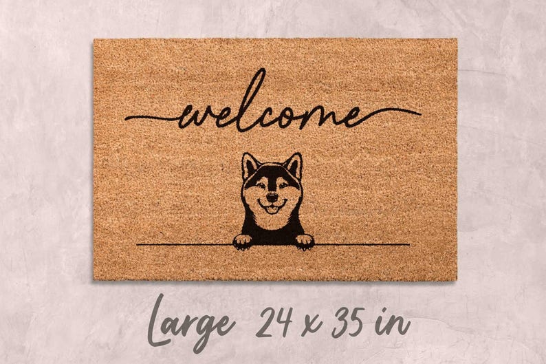 Shiba Inu Door Mat: Cute Dog Design (Natural Coir, Latex) image 4