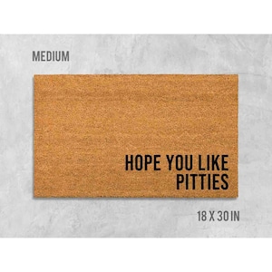 Paillasson Pit Bull amusant - Tapis en fibre de coco naturel « J'espère que vous aimez Pitties »
