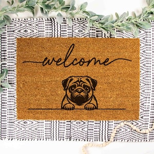 Pug Doormat Pug Gift Ideas for Pug Owner Dog Mom Gift Pug Gifts Pug Unique Gift Ideas Pugs Doormat Custom Gift Pug Welcome Mat Pug Door Mat