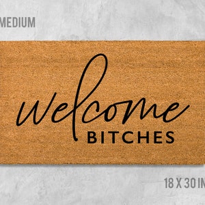 Funny Doormat Bitches Home Decor Doormat Funny Welcome Bitches Door Mat Custom Door Mat Personalized New Home Gift Unique Gift Funny Mat Rug