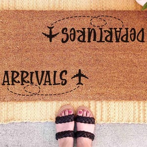 Pilot Door Mat: Airplane Design - Natural Coconut Fiber image 2