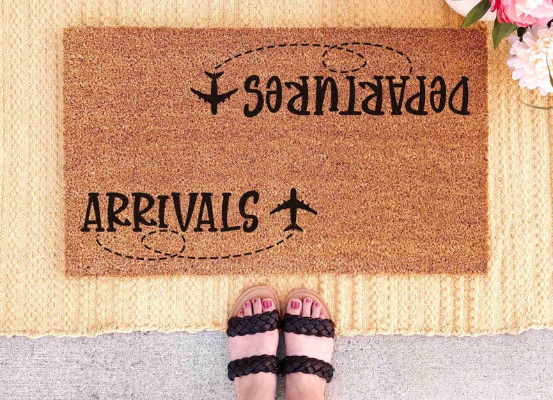 Pilot Door Mat: Airplane Design - Natural Coconut Fiber image 2