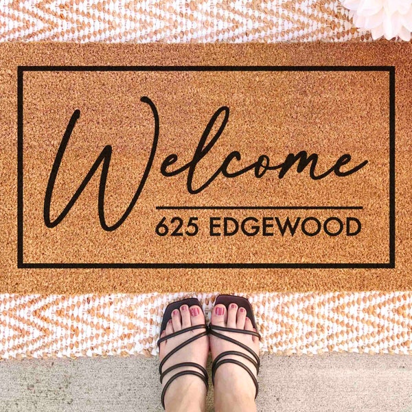 Custom Address Doormat Custom Doormat Personalized Welcome Mat with Address Home Doormat Housewarming Gift Closing Gift Personalized Decor