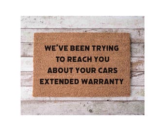 Funny Extended Warranty Doormat: Coir Welcome Mat