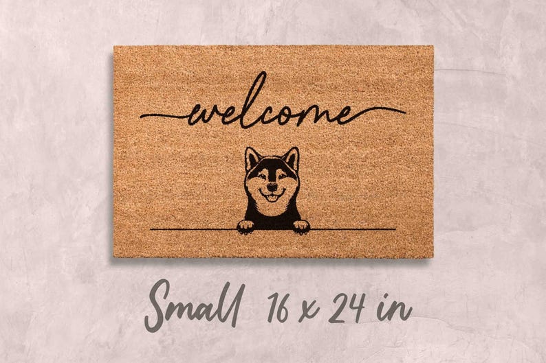 Shiba Inu Door Mat: Cute Dog Design (Natural Coir, Latex) image 5
